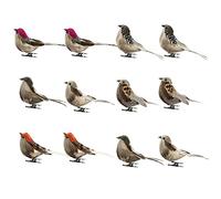 Enbebamd Garden Ornament Artificial Birds Colourful Bird Clip Fake Simulation Birds with Clip Garden Spring Decorations 12PcsBirds On