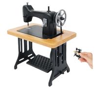 Enbebamd Miniature Sewing Machine 1:24 Scale Toy Sewing Machine Realistic Vintage Dollhouse Furniture Tabletop Room Decor for Kids Toddler YellowToy