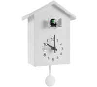 Enbebamd Minimalist Cuckoo Clock with Working Bird, 7.9x3.5x9.8 Modern Cuckoo Clock, Hanging/Standing Pendulum Wall for Wall, Desk, Home, Office