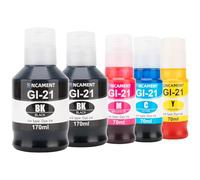 ENCAMENT GI-21 G3270 G3260 Ink Refill Bottles Compatible for Canon MegaTank Printers GI21 PIXMA G1220 G1230 G2260 G2270 G3260 G3262 G3270 G3272 G3290 G4270 G4280, 2BK C M Y 5 Pack