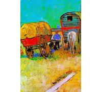 Encampment of Gypsies with Caravans - Vincent van Gogh - Notebook: 120 Lined Pages 6" x 9" Journal Diary Notepad