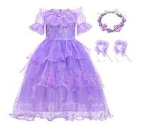 Encanto dress Mirabel dress encanto,Isabella encanto costume for girls Halloween Cosplay Dress Up With Glasses Earrings