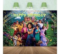 Encanto Happy Birthday Backdrop, Magic House Movie Theme Party Background Birthday Party Decoration Supplies Large Fabric Photo Booth Banner for Baby Girls Boys Kids Children Teens, 5x3Ft