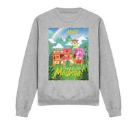 Encanto Magic Awaits You...Casa de Los Madrigal Poster Sweatshirt Light Grey | Size: Large Encanto Light Grey L