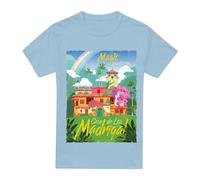 Encanto Magic Awaits You...Casa De Los Madrigal Poster T-Shirt Light Blue | Size: Small Encanto Light Blue S