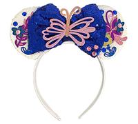 Encanto Mirabel & Isabella Sequin Minnie Mouse Inspired Alice Headband With Big 5" Sequin Top Bow Handmade