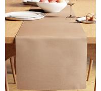 Encasa Table Runner for 4 seater Dining | Solid Beige | Fine Ribbed Cotton | Size 32x150 cm | Over 20 Modern Colors & Woven Designs, Machine Washable