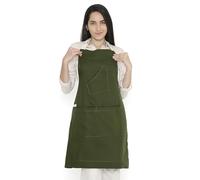 Encasa XO Adjustable Kitchen Cotton Apron With Pockets & Towel Holder Of Size 68x85 cm (Leaf Green) for Men & Women Chefs For Cooking & Baking in Home, Restaurants & Barbeque