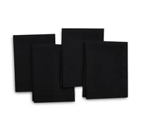 Encasa XO Cloth Napkins, Hemstitched Serviettes 43x43 cm Black | 100% Pure Cotton | Reusable & Washable | Highly Absorbent | Mitered Corners | Dining Table Linens