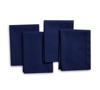 Encasa XO Cloth Napkins, Hemstitched Serviettes 43x43 cm Blue | 100% Pure Cotton | Reusable & Washable | Highly Absorbent | Mitered Corners | Dining Table Linens