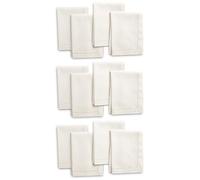 Encasa XO Cloth Napkins, Hemstitched Serviettes 43x43 cm Natural | 100% Pure Cotton | Reusable & Washable | Highly Absorbent | Mitered Corners | Dining Table Linens