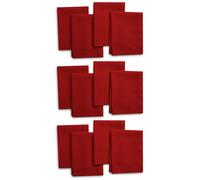 Encasa XO Cloth Napkins, Hemstitched Serviettes 43x43 cm Red | 100% Pure Cotton | Reusable & Washable | Highly Absorbent | Mitered Corners | Dining Table Linens