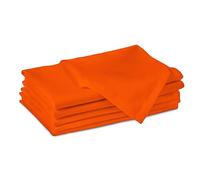 Encasa XO Cotton Cloth Napkins, Dinner Serviettes 43x43 cm Orange | 180 GSM Pure Woven Fabric | Reusable & Washable | Highly Absorbent | Easy Care Table Linen