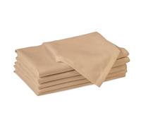Encasa XO Cotton Cloth Napkins | Set of 6 | Size 43x43 cm | Light Beige Solid Color | Machine Washable