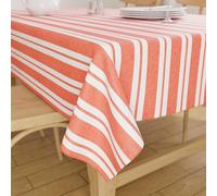 Encasa XO Cotton Table Cloth, Outdoor Dining Cover 142x180 cm Orange | 200 GSM Heavyweight Fabric | Rectangular, 4 to 6 Seater | Machine Washable | Scratch & Spill Protector | 142x180 cm