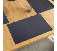 Encasa XO Dining Placemat Set of 6 | Solid Solid Grey Color | Fine Ribbed Cotton Table mat | Size 48x32 cm |For Dining Table Fall Decoration, Holiday & Christmas Festivals - Machine Washable