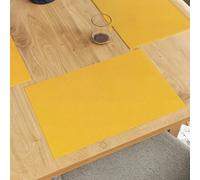 Encasa XO Dining Placemat Set of 6 | Solid Yellow Color | Fine Ribbed Cotton Table mat | Size 19x13 in | Machine Washable