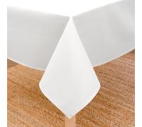 Encasa XO Dining Table Cover | 140x230 cm Cotton Canvas White Table Cloth | Machine Washable, Rectangular Tablecloth | Indoor & Outdoor Dining | Durable, Easy-Care | Suitable for Any Occasion