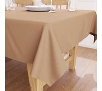 Encasa XO Dining Table Cover | 56x56 in Cotton Canvas Square Tablecloth | Machine Washable, Light Beige Table Cloth for Indoor & Outdoor Dining, Durable, Easy-Care | Suitable for Any Occasion
