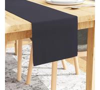Encasa XO Dining Table Runner 32x250 cm | Yarn Dyed Fine Ribbed Cotton | Solid Grey | Machine Washable