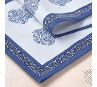 Encasa XO DiningTable Runner | Indigo-01 Block Printed Cotton Canvas | 32x150 cm | Jaipur Sanganeri Hand Print