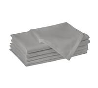 Encasa XO Grey Cloth Napkins Set of 6, 43x43 cm | Solid Color Cotton Dinner Napkins | Washable & Reusable Napkins For Dining Table Fall Decoration, Holiday & Christmas Festivals