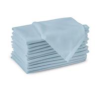 Encasa XO Ice Blue Cloth Napkins Set of 12, 17x17 in | Solid Color Cotton Dinner Napkins | Washable & Reusable Wedding Napkins for Holiday Dinners, Party, & Everyday Table Decor