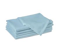 Encasa XO Ice Blue Cloth Napkins Set of 6, 17x17 in | Solid Color Cotton Dinner Napkins | Washable & Reusable Wedding Napkins for Holiday Dinners, Party, & Everyday Table Decor