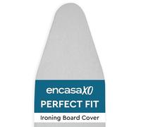 Encasa XO Ironing Board Cover and Pad 135x45 cm - Thick 2mm Foam Padding, Drawstring Tightening & Lock, Heat Reflective, Scorch & Stain Resistant, X-Large Ironing Board - Silver Premium