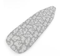 Encasa XO Ironing Board Cover with 4mm Extra Thick Felt Pad for Steam Press - Grey - (Fits Standard Boards of Wide 125x46 cm) Elastic Fitting, Heat Reflective, Protective