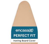 Encasa XO Ironing Board Cover with Extra Thick Pad, Plain Colors, Elasticated, (Fits Standard Wide Boards of 125x46 cm) Heat Reflective - Light Beige