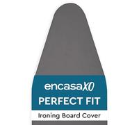Encasa XO Ironing Board Cover with Extra Thick Pad, Plain Colors, Elasticated, (Fits Standard X-Large Boards of 135x45 cm) Heat Reflective - Grey