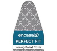 Encasa XO Ironing Board Covers and pad 112x34 cm- Thick 3mm Felt Padding, Drawstring Tightening & Lock, Heat Reflective, Scorch & Stain Resistant, for Medium Ironing Board - Grey Tiles