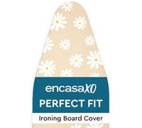 Encasa XO Ironing Board Covers and pad 125x39 cm- Thick 3mm Felt Padding, Drawstring Tightening & Lock, Heat Reflective, Scorch & Stain Resistant, for Large Ironing Board - Daisy Beige