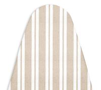 Encasa XO Ironing Board Covers and Pad - 135x45 cm Fits X-Large Iron Boards, Thick 4mm Felt, Elasticated Fit, Heat & Scorch-Resistant, Elastic Bungee Cord Tightening & Lock Franca Beige Stripes