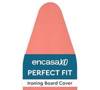 Encasa XO Ironing Board Covers and Pad - Thick 4mm Felt, Heat & Scorch-Resistant, Fits Medium Boards 112x34 cm, Elastic Bungee Cord Tightening, Stain-Safe Dye, Plain Colors - Coral
