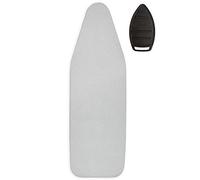 Encasa XO Ironing Board Covers - Metallic Silver Jetstream - Fits Medium Boards 112x34 cm, Extra Thick 2mm Foam + 4mm Felt Padding, Elastic Cord + Lock, 3 fastners, Silicone Iron Rest, Heat Reflective