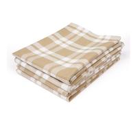 Encasa XO Kitchen Cloth for Cooking | Cotton Hand Towel for Quick Drying Dishes | 70x45 cm Tea Towels | Highly Absorbent for Cleaning of Plates & Glasses | Franca Beige Checks (Set of 4 Pieces)