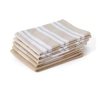 Encasa XO Kitchen Dish Towels, Cotton Tea Towel, Loop 28"x18" Beige