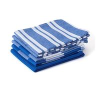Encasa XO Kitchen Dish Towels, Cotton Tea Towel, Loop 28"x18" Blue