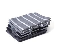 Encasa XO Kitchen Dish Towels, Cotton Tea Towel, Loop 28"x18" Grey