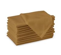 Encasa XO Mustard Cloth Napkins Set of 12, 43x43 cm | Solid Color Cotton Dinner Napkins | Washable & Reusable Napkins For Dining Table Fall Decoration, Holiday & Christmas Festivals
