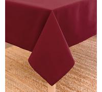 Encasa XO Table Cloth, Cotton Canvas Dining Cover 56"x120" Rich Maroon