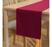 Encasa XO Table Runner 13x118 in Long | Cotton Canvas Fabric | Rich Maroon Solid Color | Machine Washable & Durable