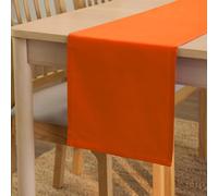Encasa XO Table Runner 13x48 in Long | Cotton Canvas Fabric | Orange Solid Color | Machine Washable & Durable