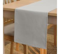 Encasa XO Table Runner 13x59 in Long | Cotton Canvas Fabric | Light Grey Solid Color | Machine Washable & Durable