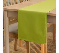 Encasa XO Table Runner 13x59 in Long | Cotton Canvas Fabric | Lime Green Solid Color | Machine Washable & Durable