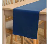 Encasa XO Table Runner 13x91 in Long | Cotton Canvas Fabric | Cobalt Solid Color | Machine Washable & Durable