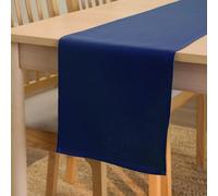 Encasa XO Table Runner 13x91 in Long | Cotton Canvas Fabric | Scotch Blue Solid Color | Machine Washable & Durable
