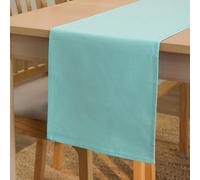 Encasa XO Table Runner 32x150 cm Long | Cotton Canvas Fabric | Egg Blue Solid Color | For Dining Table Fall Decoration, Holiday & Christmas Festivals - Machine Washable